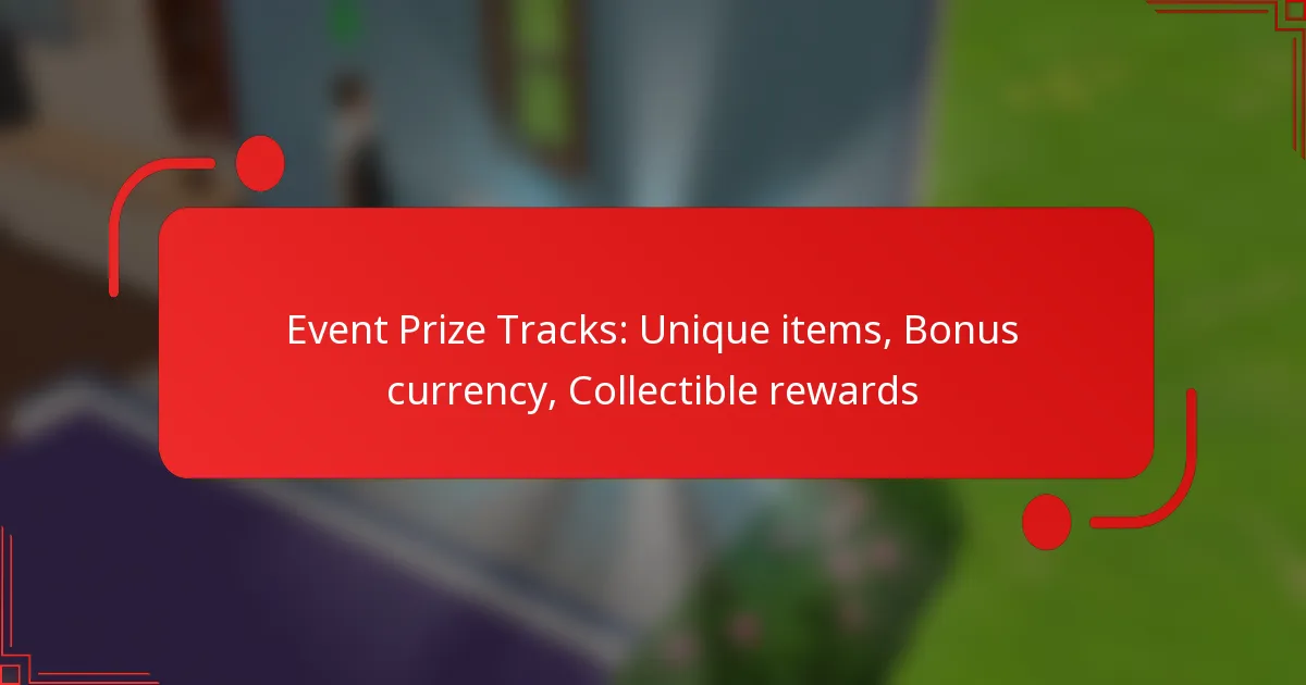 Event Prize Tracks: Unique items, Bonus currency, Collectible rewards