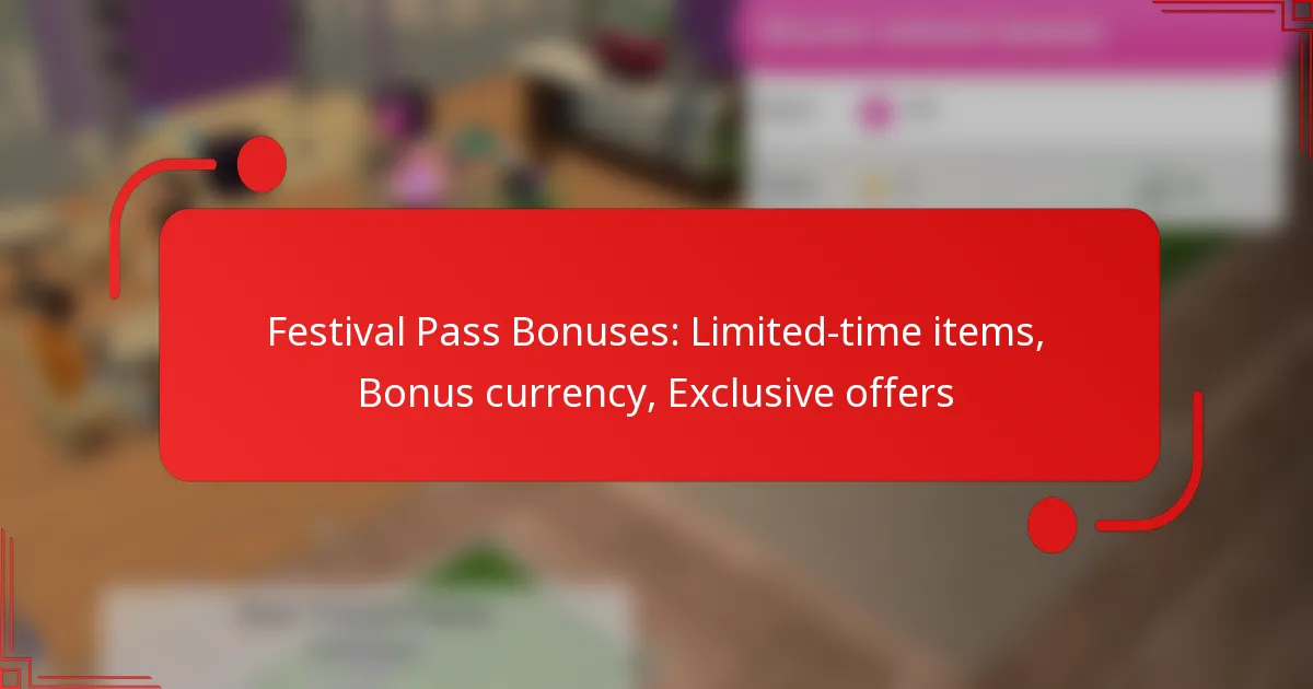 Festival Pass Bonuses: Limited-time items, Bonus currency, Exclusive offers