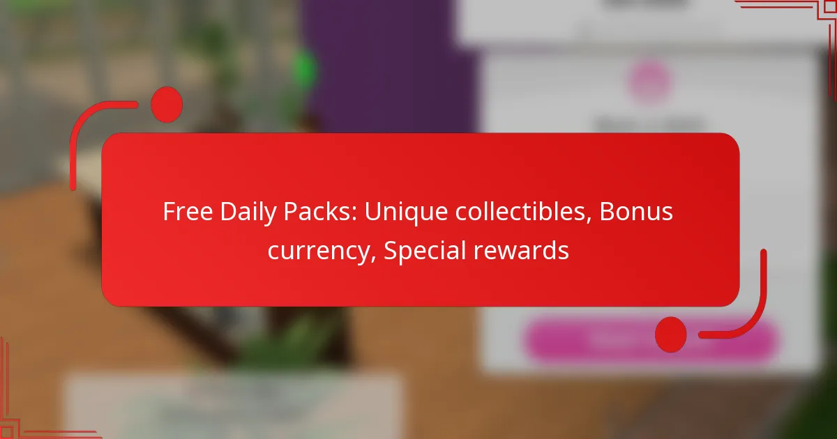 Free Daily Packs: Unique collectibles, Bonus currency, Special rewards