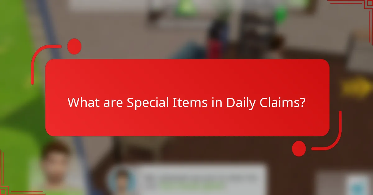 What are Special Items in Daily Claims?