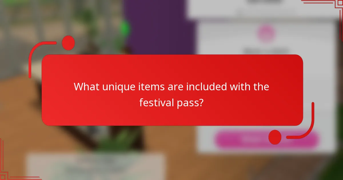 What unique items are included with the festival pass?